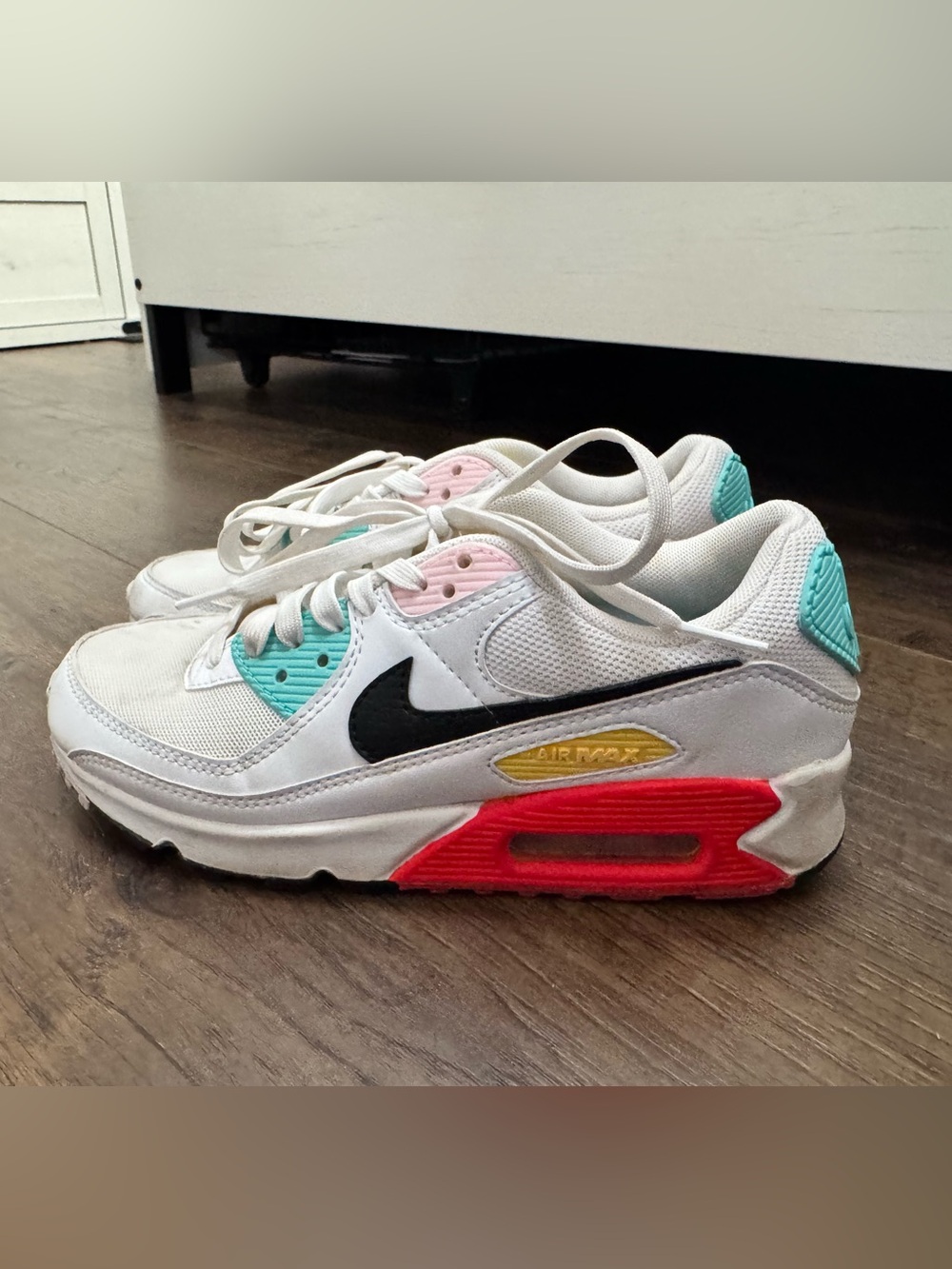 White Multicolor Air Max Style Sneakers